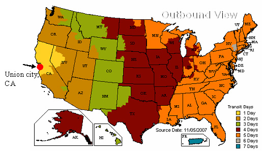 UPS USA MAP